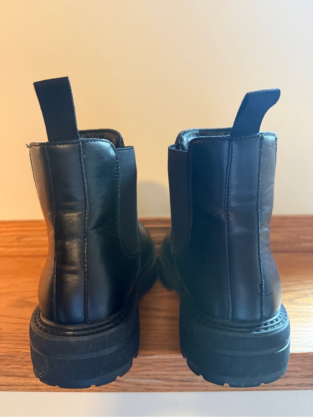 Classic Black Chelsea Lug Ankle Boots - Picture 5 of 6